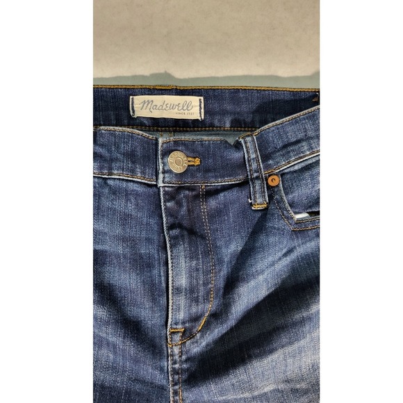 Madewell High Rise Slim Boyjean Dark Wash Denim Jeans Cropped Hem - Picture 8 of 11